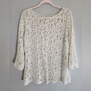 LOFT - XL - CREAM LACE TOP (NWOT)